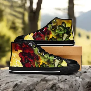 The Incredible Hulk Comic Shoes High Top Sneakers for Kids and Adults