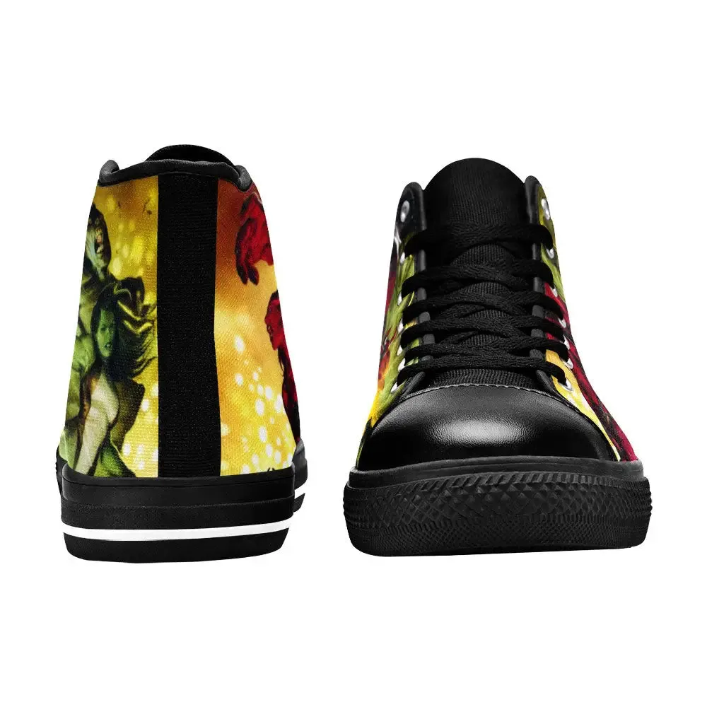 The Incredible Hulk Comic Shoes High Top Sneakers for Kids and Adults