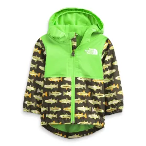The North Face Infant Zipline Rain Jacket (New Taupe Green Fly Reel Print)