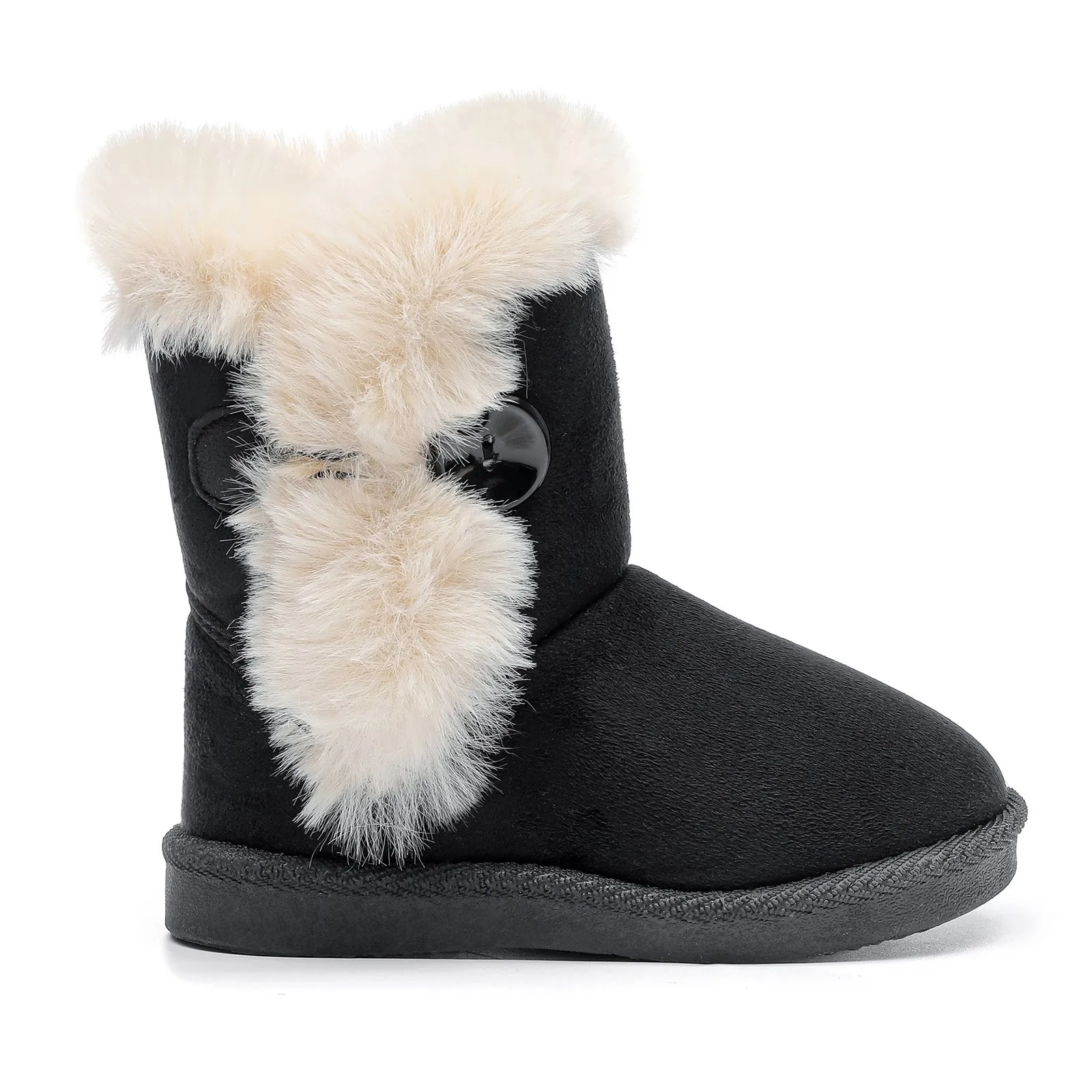 Toddler Girls Boys Winter Shoes Fur Lining Snow Boots Warm Flat Shoes Outdoor Boots for Kids(Toddler/Little Kid)