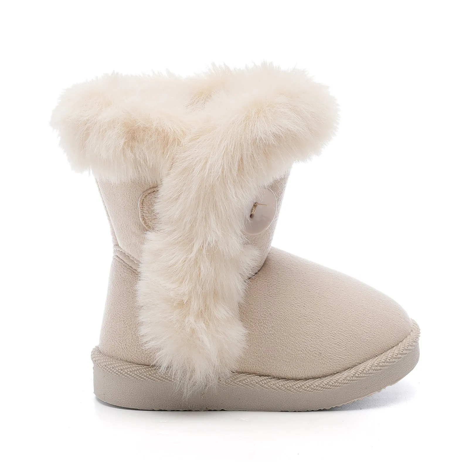 Toddler Girls Boys Winter Shoes Fur Lining Snow Boots Warm Flat Shoes Outdoor Boots for Kids(Toddler/Little Kid)