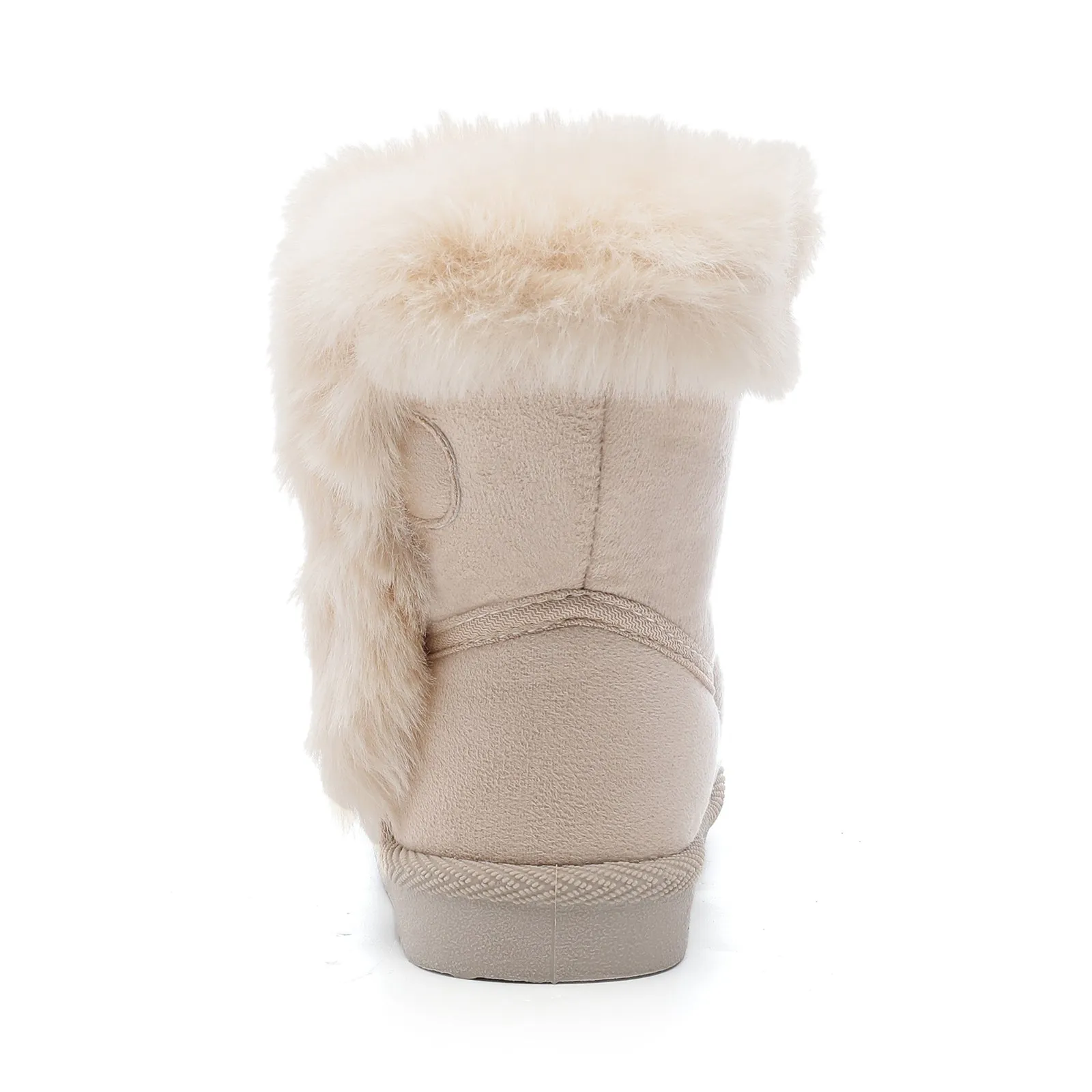 Toddler Girls Boys Winter Shoes Fur Lining Snow Boots Warm Flat Shoes Outdoor Boots for Kids(Toddler/Little Kid)