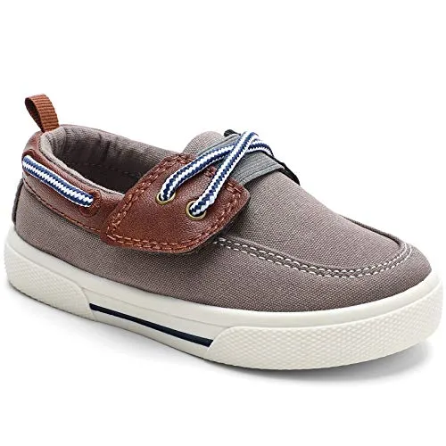 tombik Toddler Boys Canvas Sneakers, Brown Loafers