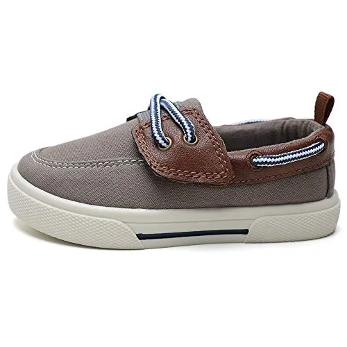 tombik Toddler Boys Canvas Sneakers, Brown Loafers