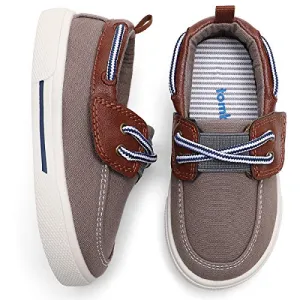 tombik Toddler Boys Canvas Sneakers, Brown Loafers
