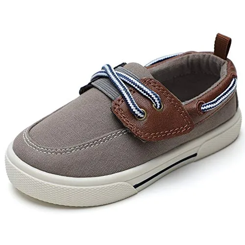 tombik Toddler Boys Canvas Sneakers, Brown Loafers