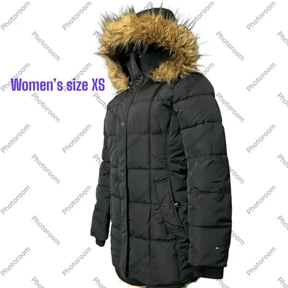 TOMMY HILFIGER WOMENS SIZE XS BLACK WINTER JACKET