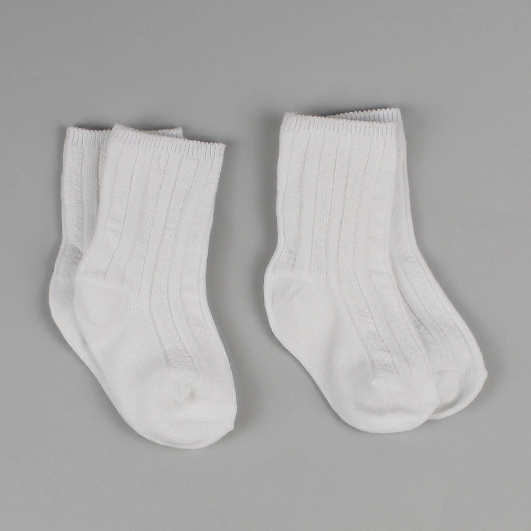 Two Pack Baby mid knee high Socks - White - Pex Cannes