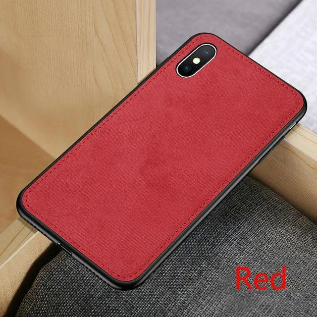 Ultra-thin Canvas Silicon Case For iphone