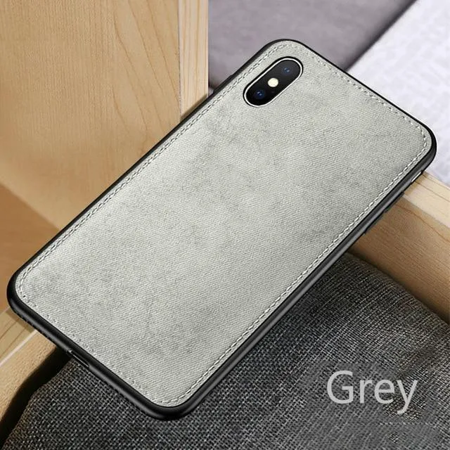 Ultra-thin Canvas Silicon Case For iphone