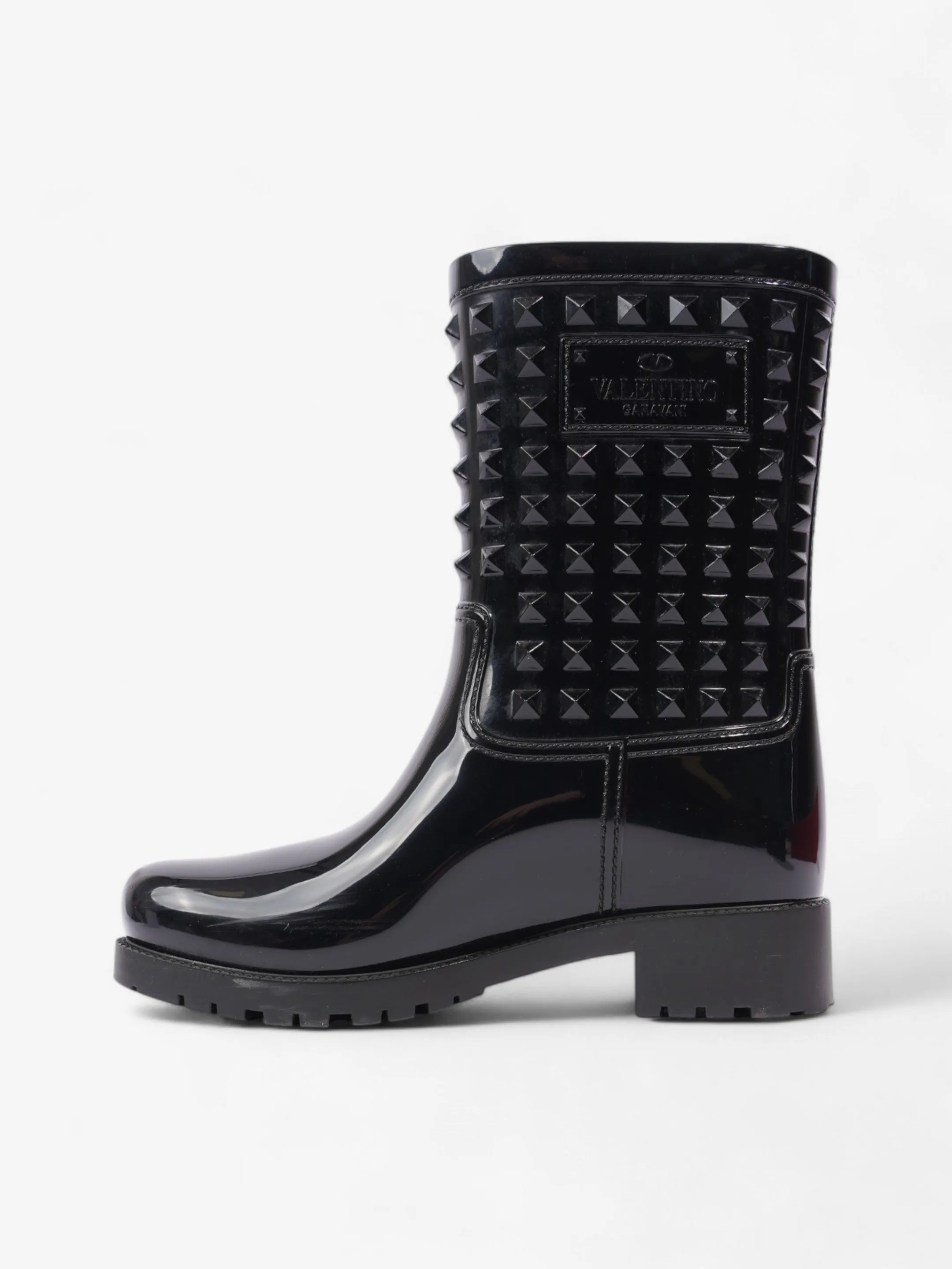 Valentino Rain Boots Black Rubber EU 37 UK 4