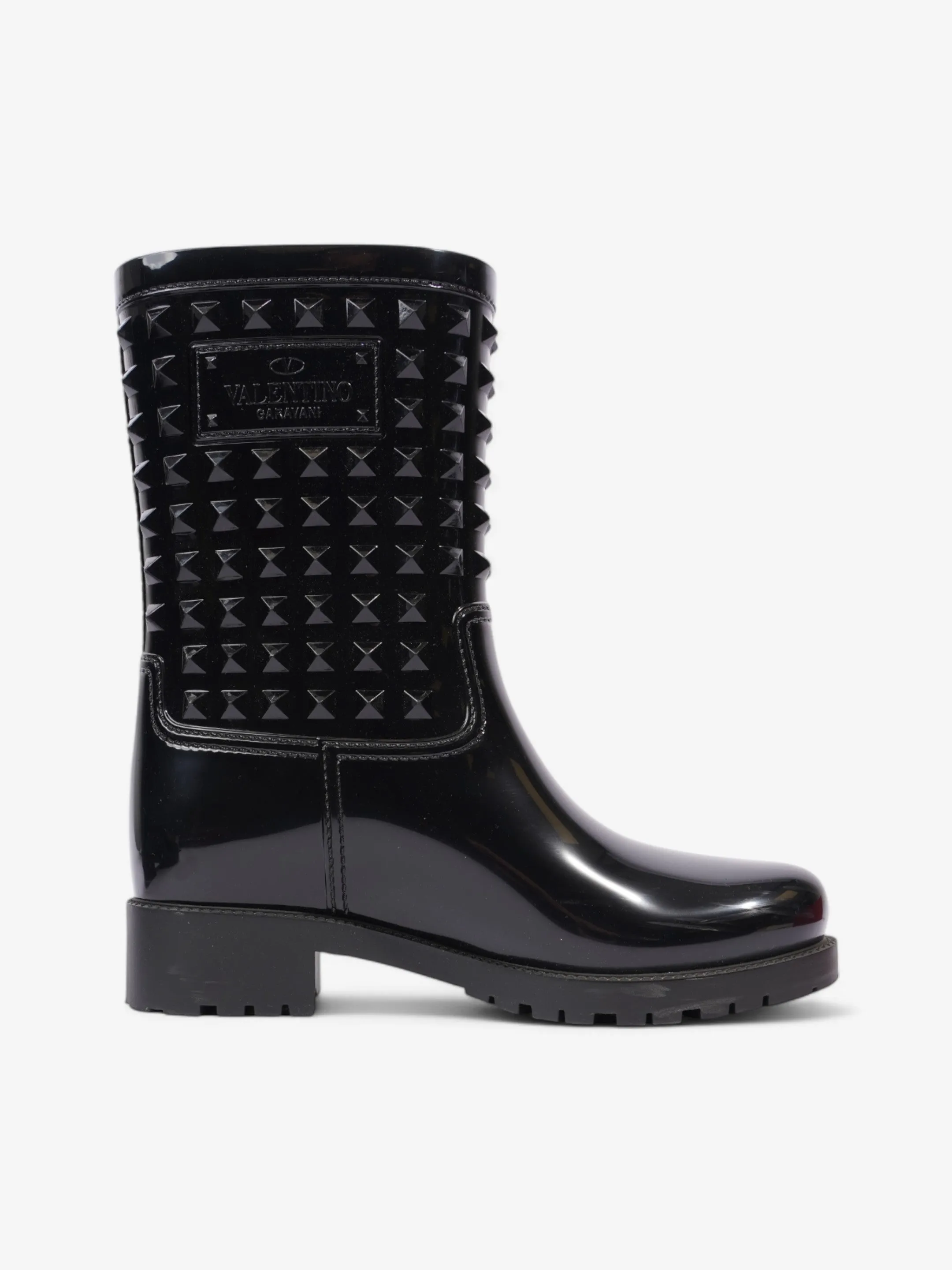 Valentino Rain Boots Black Rubber EU 37 UK 4