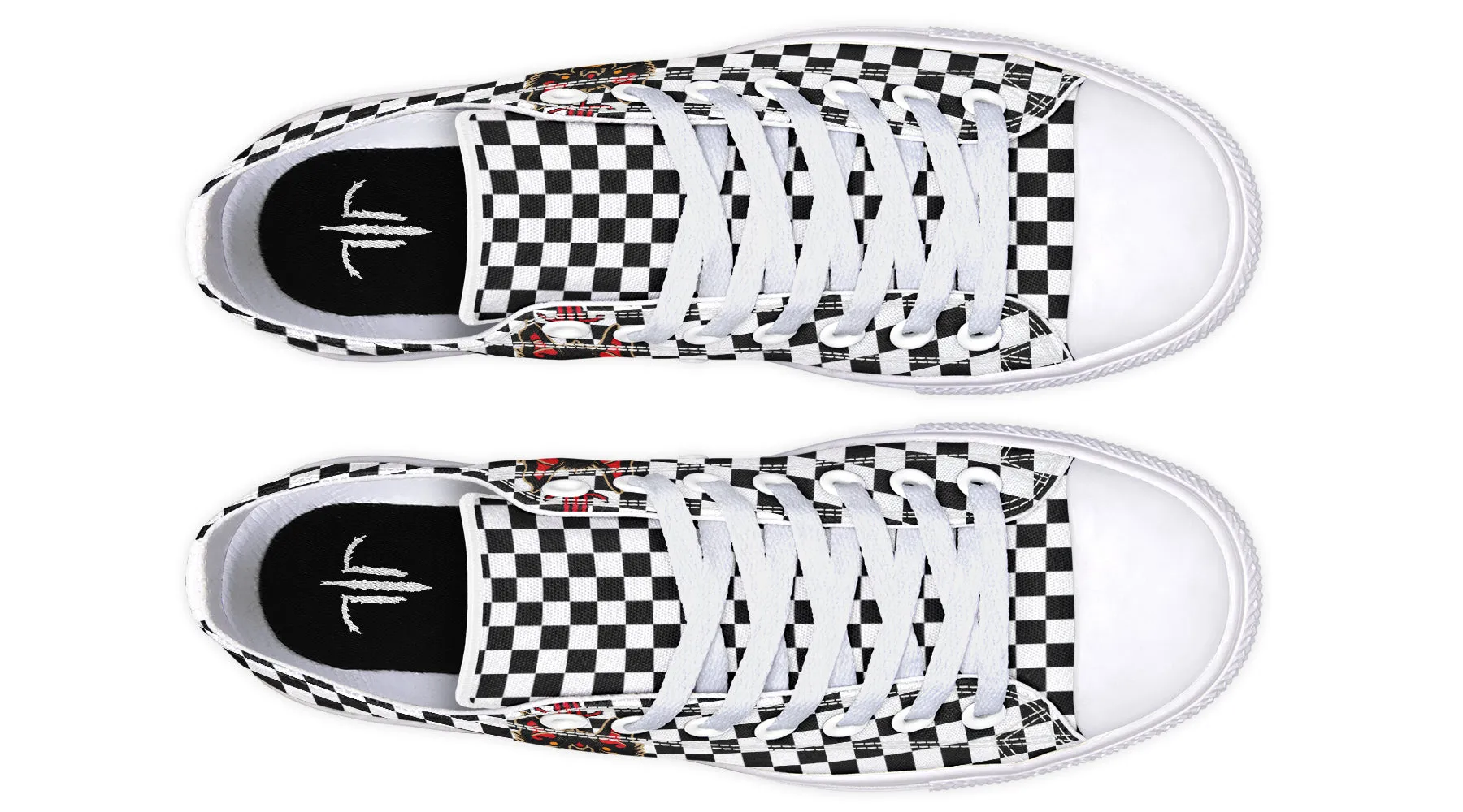 Vampire Bat Checkered Low Tops