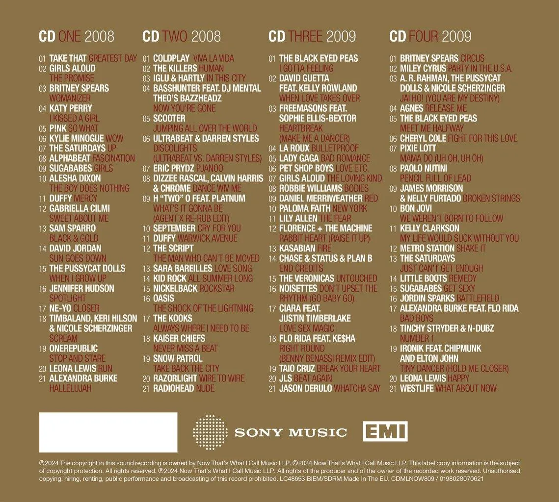 VARIOUS ARTISTS - NOW - MILLENIUM 2008 - 2009 [4CD STANDARD]