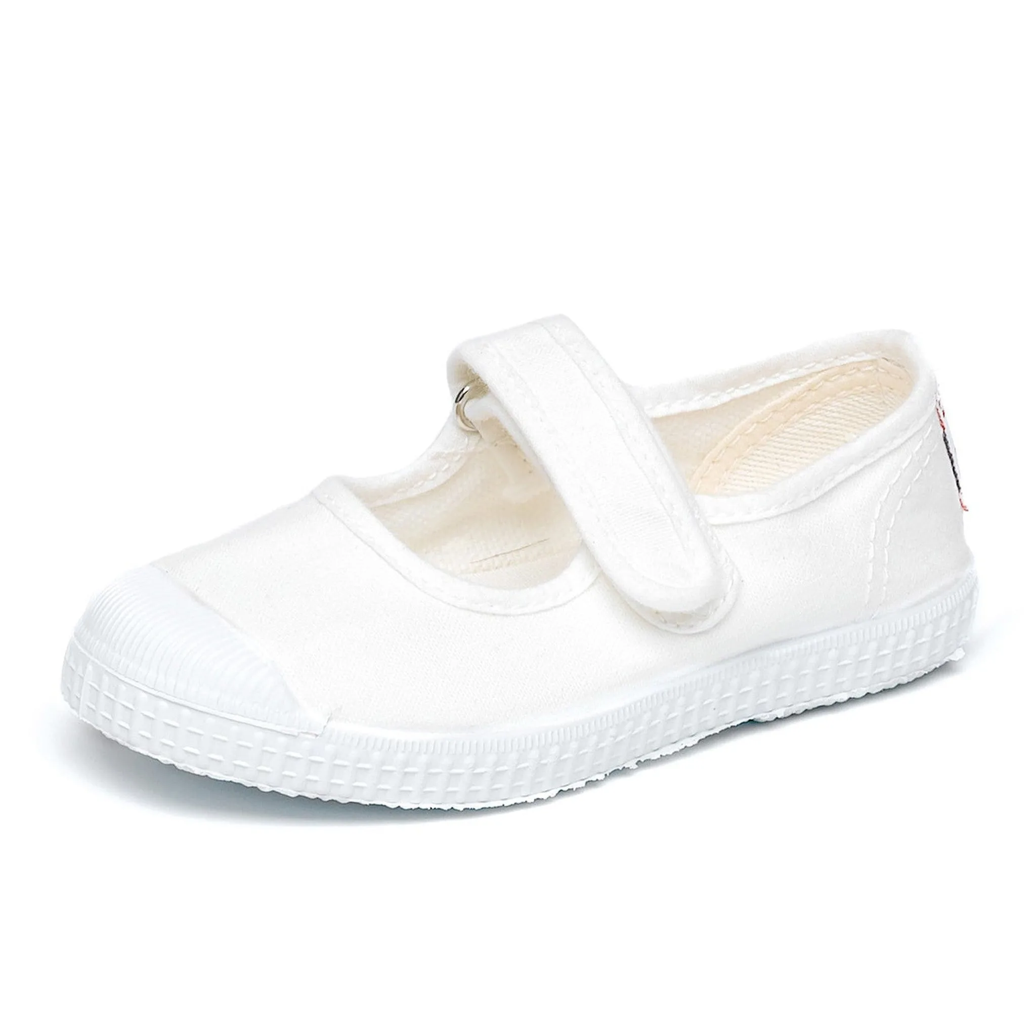 Velcro Mary Janes - White