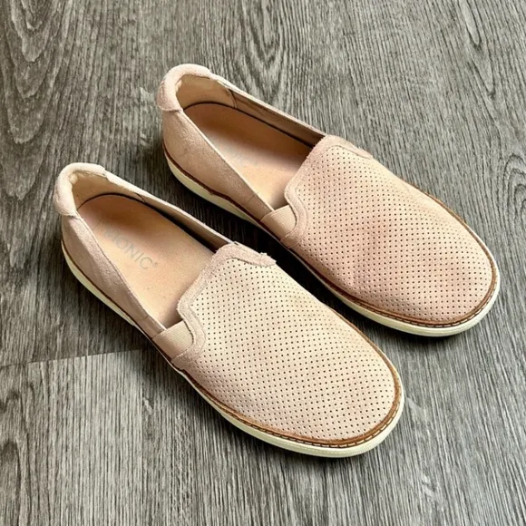 Vionic Malina Pink Suede Perforated Trainers | 9.5