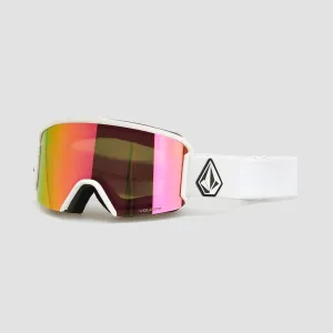 Volcom Garden Snow Goggles Matte White/Pink Chrome   Bonus Lens Yellow