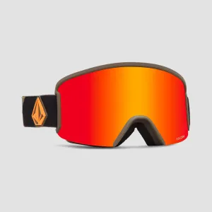 Volcom Garden Snow Goggles Military/Gold/Red Chrome   Bonus Lens Yellow