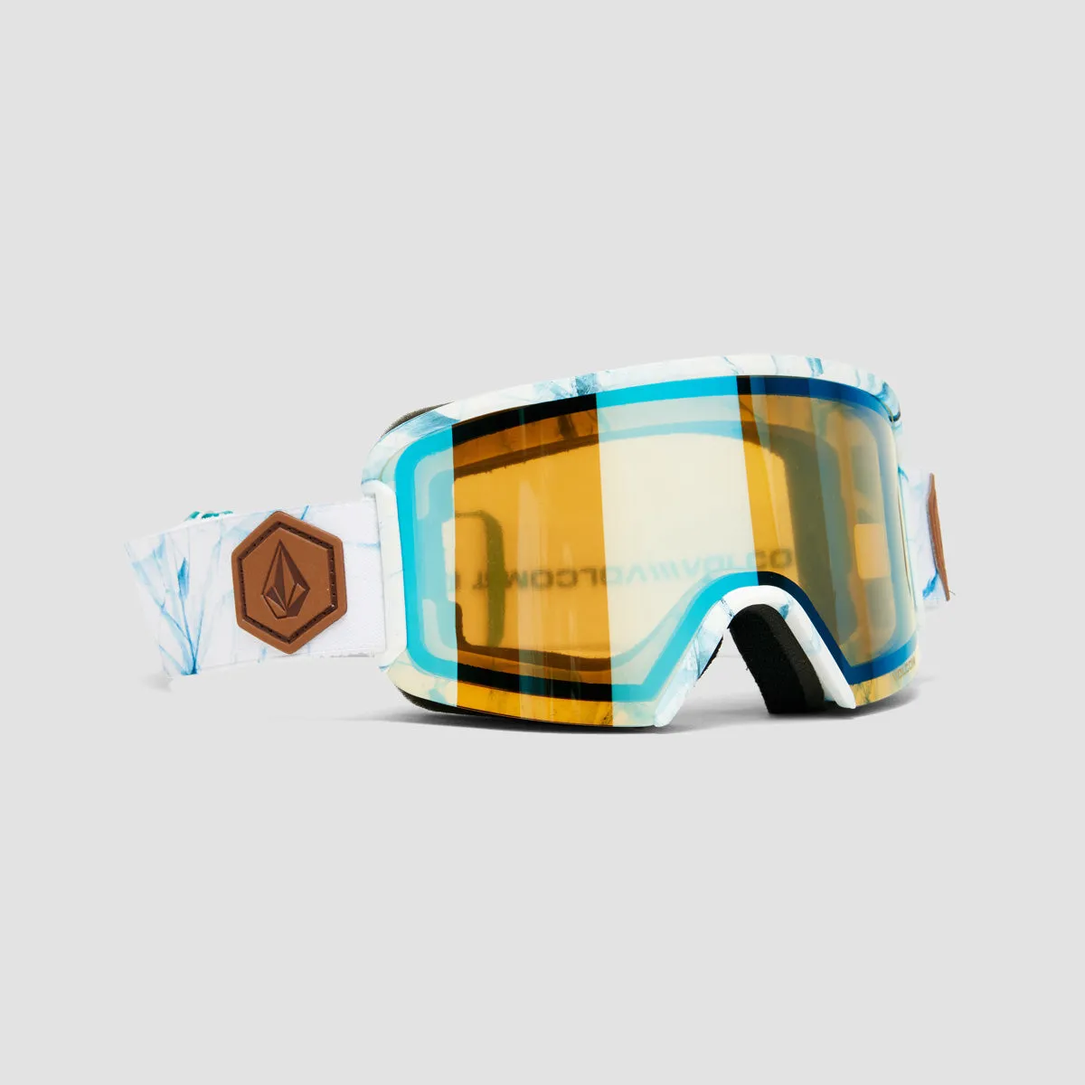 Volcom Garden Snow Goggles White Ice/Ice Chrome   Bonus Lens Dark Grey