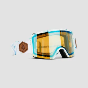 Volcom Garden Snow Goggles White Ice/Ice Chrome   Bonus Lens Dark Grey