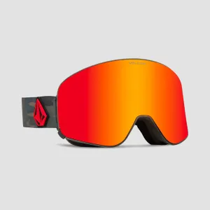 Volcom Odyssey Snow Goggles Cloudwash Camo/Red Chrome   Bonus Lens Yellow