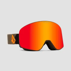 Volcom Odyssey Snow Goggles Military/Gold/Red Chrome   Bonus Lens Yellow
