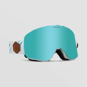Volcom Odyssey Snow Goggles White Ice/Ice Chrome   Bonus Lens Dark Grey