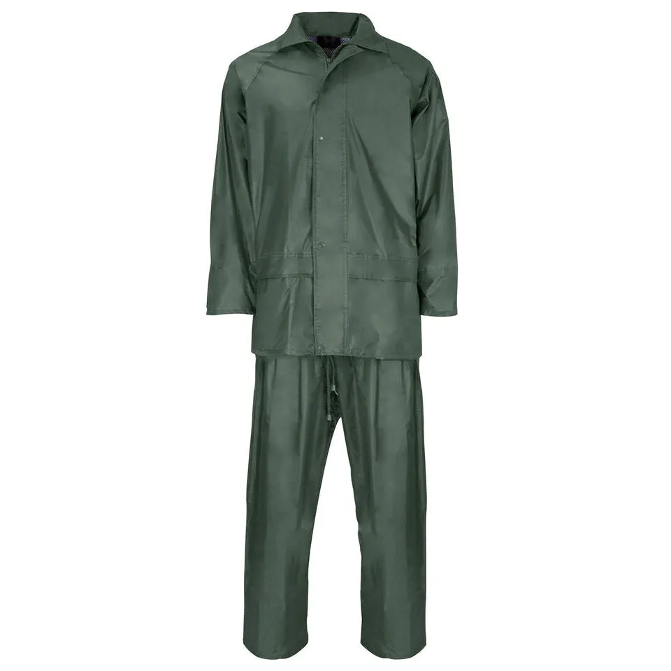 WOMENS RAIN SUIT LADIES WATERPROOF WEAR MAC SET PVC COAT JACKET TROUSER OVERALL