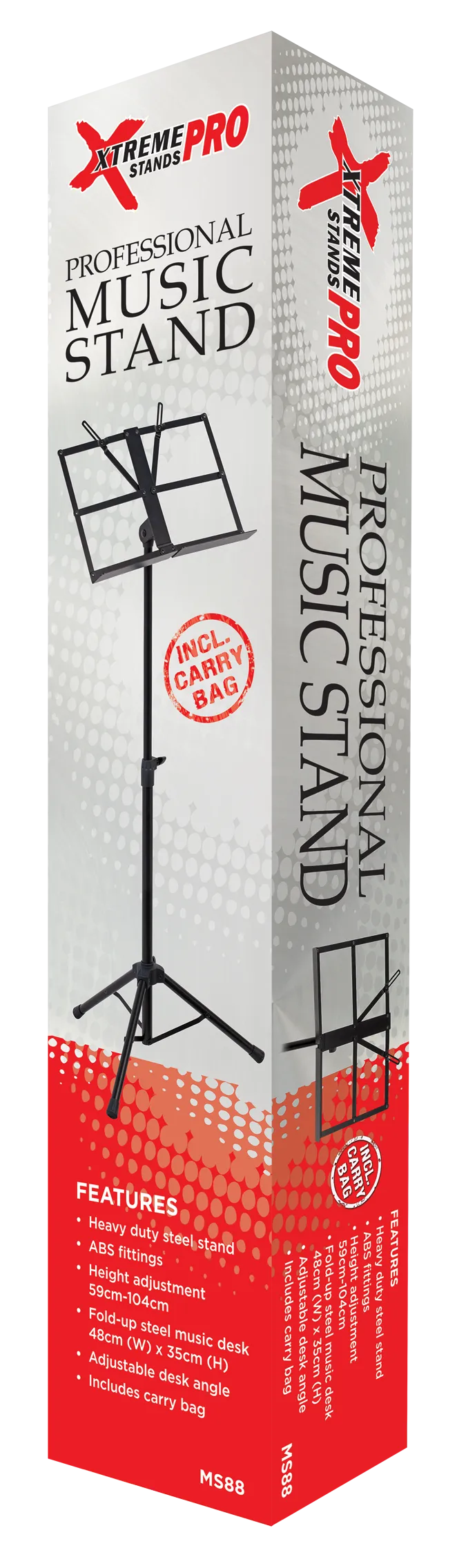 Xtreme Pro  Heavy duty black music stand. MS88