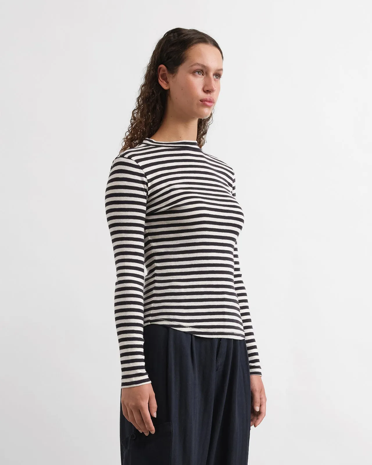 YMC High Rain Stripe Top Black