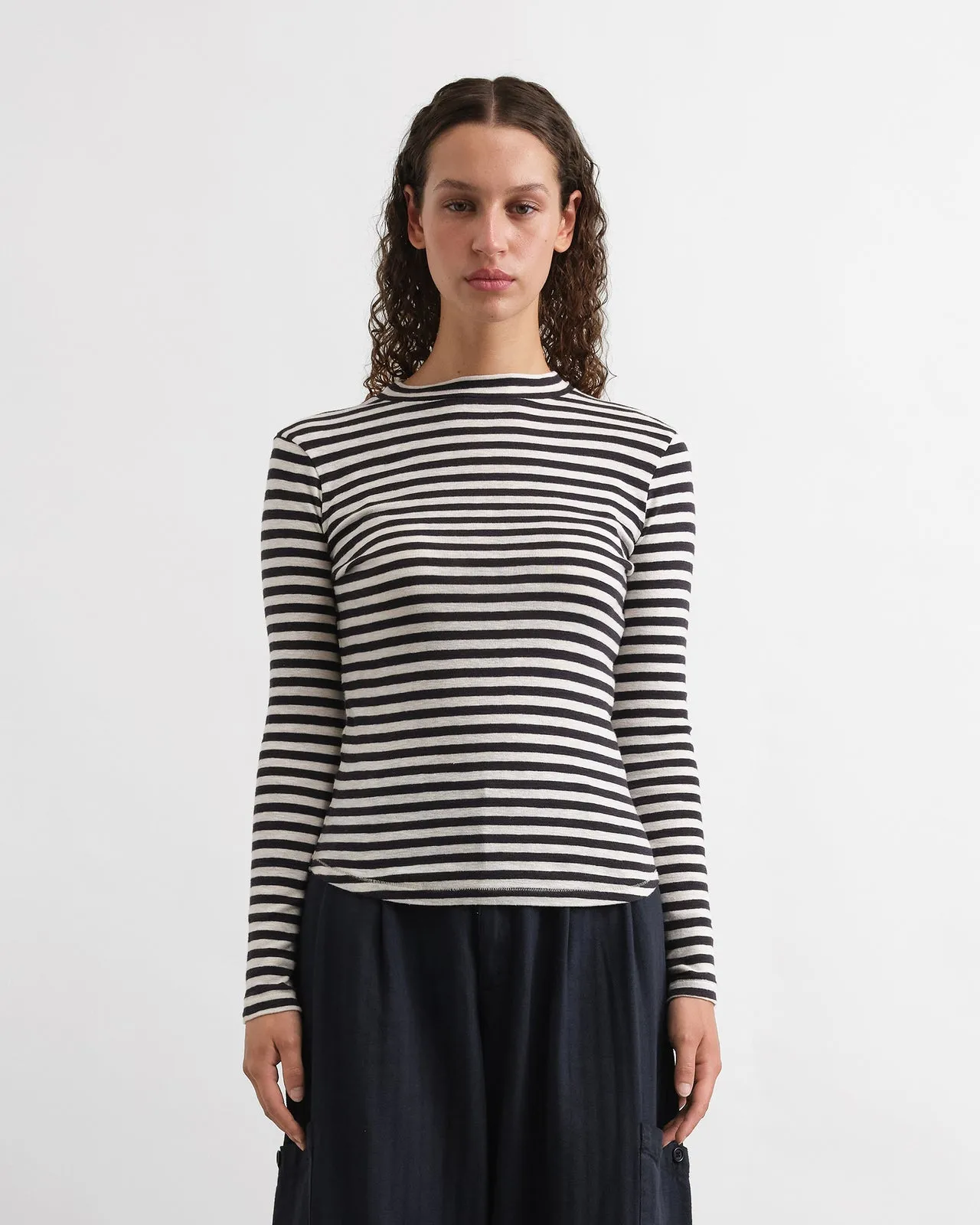 YMC High Rain Stripe Top Black