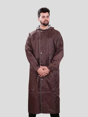 YOUTH ROBE Men's Long Raincoat (Brown)